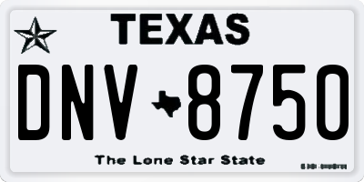 TX license plate DNV8750