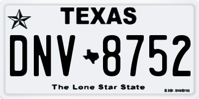 TX license plate DNV8752
