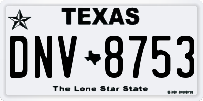 TX license plate DNV8753