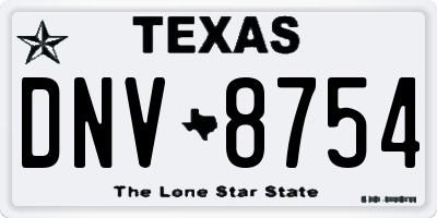 TX license plate DNV8754