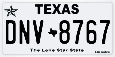 TX license plate DNV8767