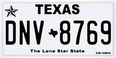 TX license plate DNV8769