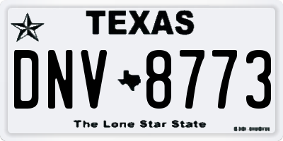 TX license plate DNV8773