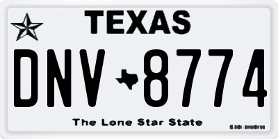 TX license plate DNV8774