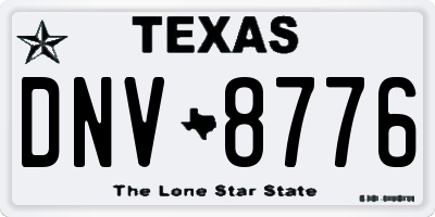 TX license plate DNV8776