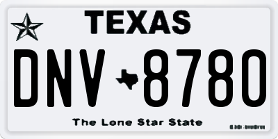 TX license plate DNV8780