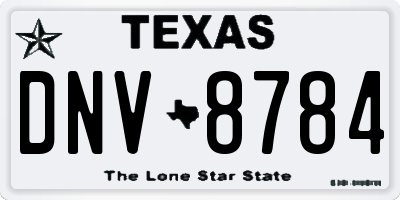 TX license plate DNV8784