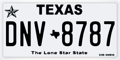 TX license plate DNV8787
