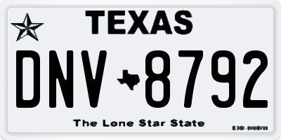 TX license plate DNV8792