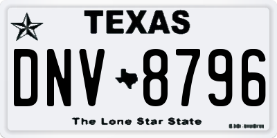 TX license plate DNV8796