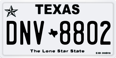 TX license plate DNV8802