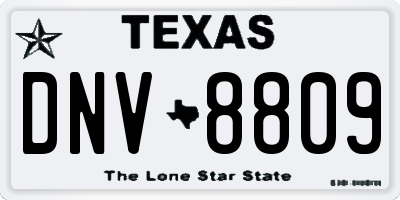 TX license plate DNV8809