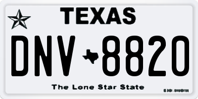 TX license plate DNV8820