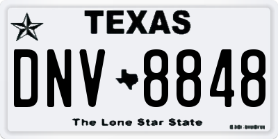 TX license plate DNV8848