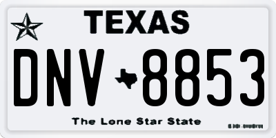 TX license plate DNV8853
