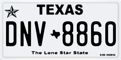 TX license plate DNV8860