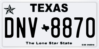 TX license plate DNV8870