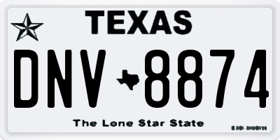 TX license plate DNV8874