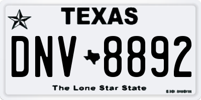 TX license plate DNV8892