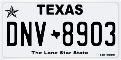 TX license plate DNV8903