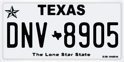 TX license plate DNV8905