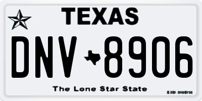 TX license plate DNV8906