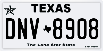 TX license plate DNV8908