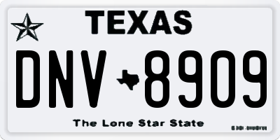 TX license plate DNV8909