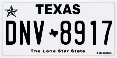TX license plate DNV8917