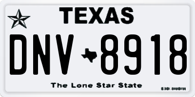 TX license plate DNV8918
