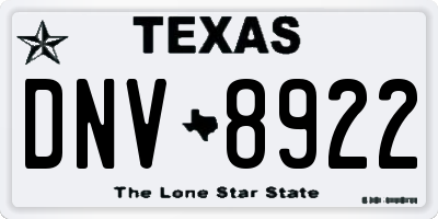 TX license plate DNV8922