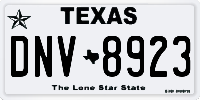 TX license plate DNV8923