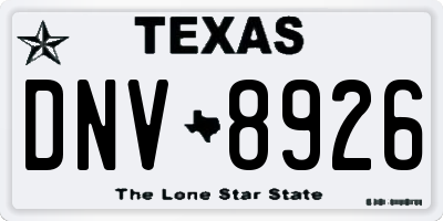 TX license plate DNV8926