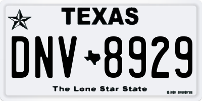 TX license plate DNV8929