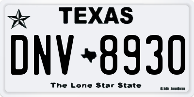 TX license plate DNV8930