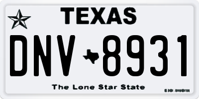 TX license plate DNV8931