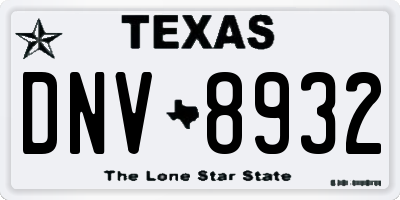 TX license plate DNV8932