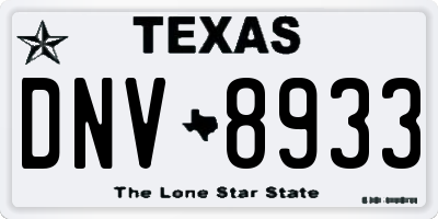 TX license plate DNV8933
