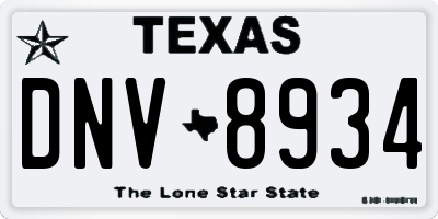 TX license plate DNV8934
