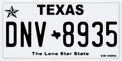 TX license plate DNV8935
