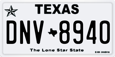TX license plate DNV8940