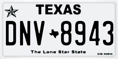 TX license plate DNV8943