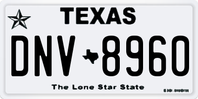 TX license plate DNV8960