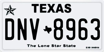 TX license plate DNV8963