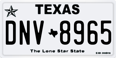 TX license plate DNV8965