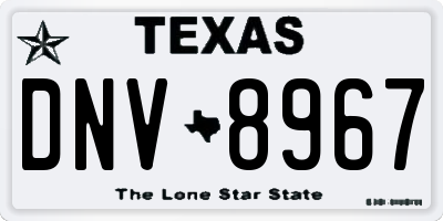 TX license plate DNV8967