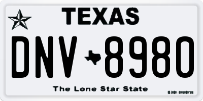 TX license plate DNV8980