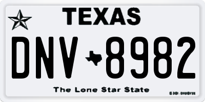 TX license plate DNV8982