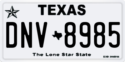 TX license plate DNV8985