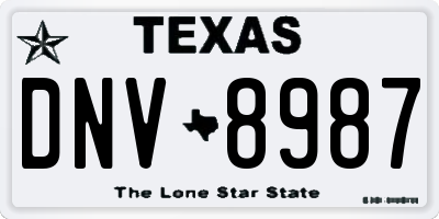 TX license plate DNV8987
